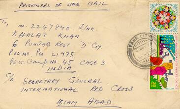 POW mail from Pak to India